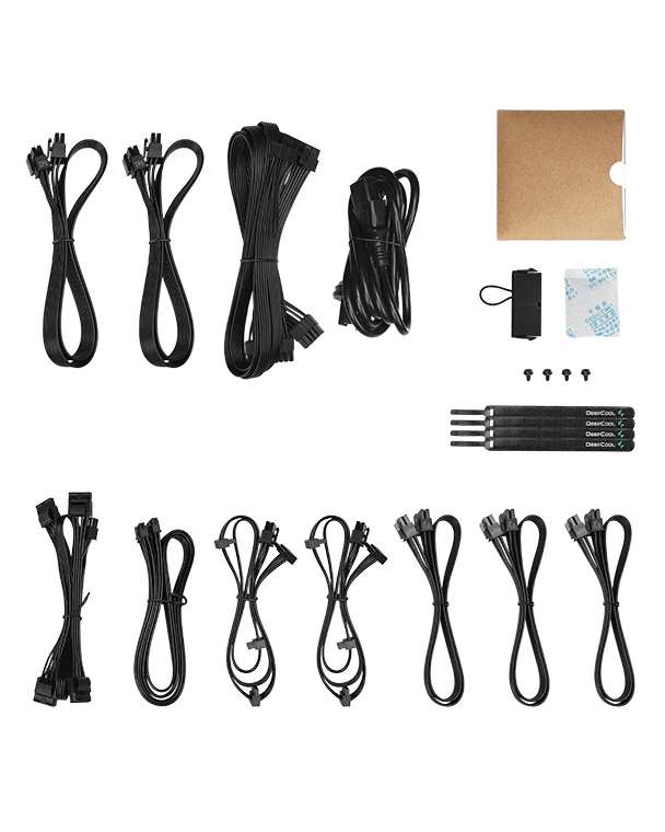 DEEPCOOL Deepcool PX850G ATX Power Supply, ATX12V V3.0 Type, 850 Watts, 80 Plus Gold, Active PFC + Half Bridge SRC LLC + DC to DC, 135mm Fan Size, FDB Fan Bearing, Black | R-PX850G-FC0B-UK - thumbnail 6