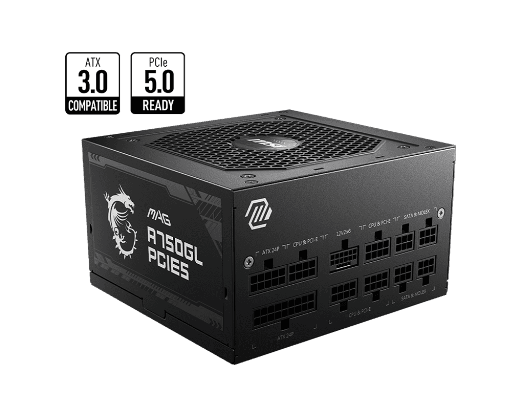 MSI MSI MAG 750W Power Supply 80 Plus Gold - -Native 16 pin Connector Design - -Full Modular Design - 7 Year Warranty -Industrial Level Protection with OVP,OCP,OPP,OTP, SCP, UVP [MAG A750GL PCIE5] | 306-7ZP8B18-CE0 - thumbnail 5