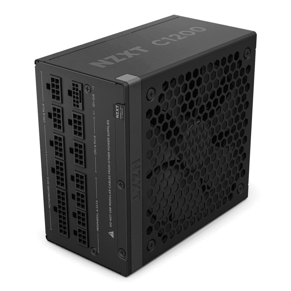 NZXT NZXT C1200 Gold ATX 3.1 1200 Watt 80 PLUS Gold Fully Modular Power Supply (PSU), 135mm FDB Fan, 12V-2x6, Black | PA-2G2BB-UK - thumbnail 5