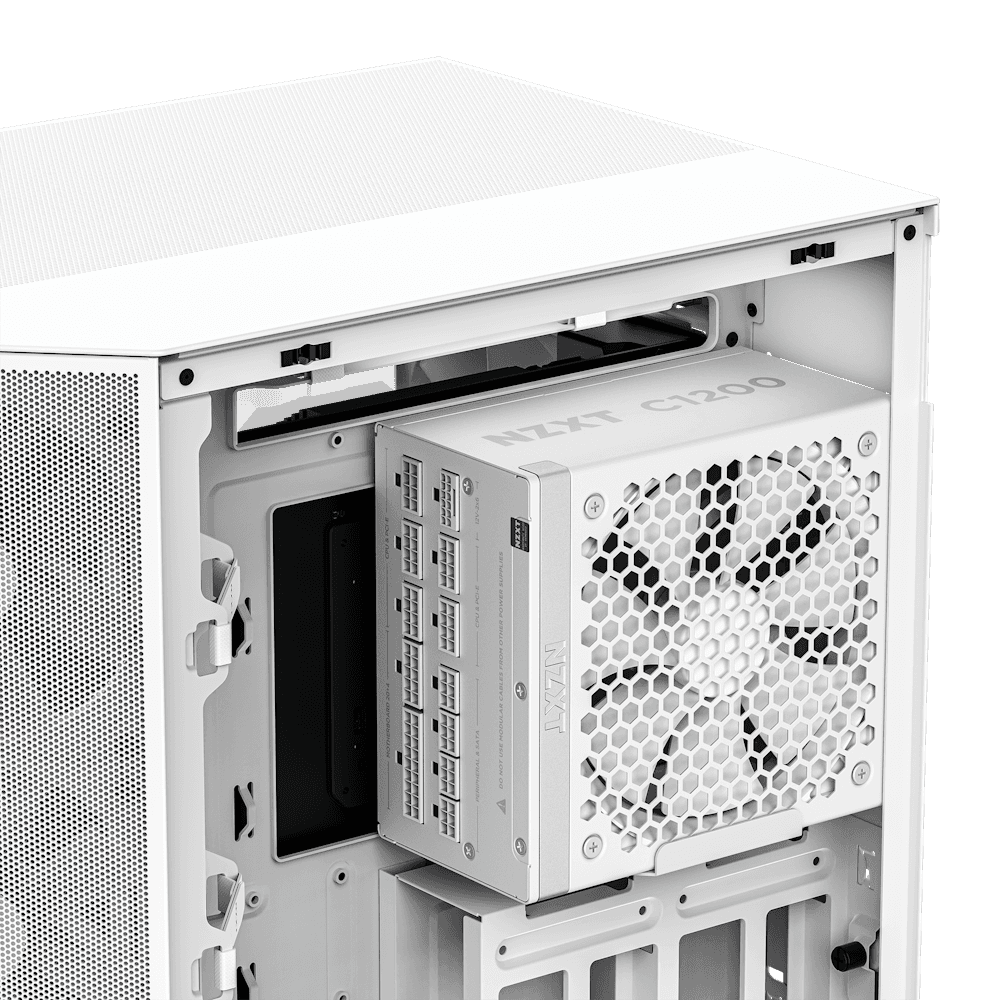NZXT C1200 Gold ATX 3.1 1200 Watt 80 PLUS Gold Fully Modular Power Supply PSU, 135mm FDB Fan, Zero Fan Mode, 80+ Gold Certified, RTX 50 Series Ready, Japanese Capacitors, Heat-resistant 12V-2x6 connector, White | PA-2G2BW-UK thumbnail 4