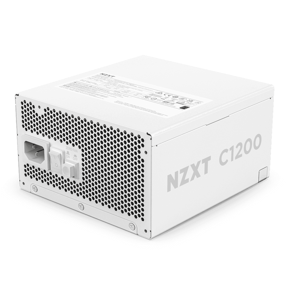 NZXT C1200 Gold ATX 3.1 1200 Watt 80 PLUS Gold Fully Modular Power Supply PSU, 135mm FDB Fan, Zero Fan Mode, 80+ Gold Certified, RTX 50 Series Ready, Japanese Capacitors, Heat-resistant 12V-2x6 connector, White | PA-2G2BW-UK thumbnail 2