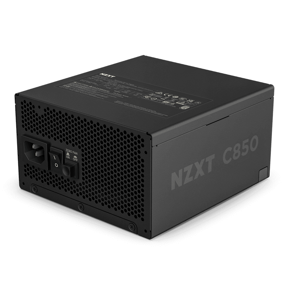 NZXT C850 80 PLUS Gold Fully Modular Power Supply, 850W, ATX12V v3.1, Fluid Dynamic Bearing, 80 Plus Gold, Japanese Capacitors, Active PF Correction, Black | PA-8G2BB-UK thumbnail 4