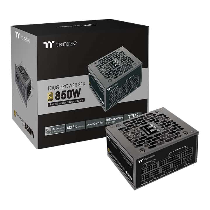 Thermaltake Thermaltake Toughpower SFX 850W Gold Power Supply, 850W Power Capacity, Active PFC, 80 PLUS Gold Efficiency, PCIe Gen 5.0, Black | PS-STP-0850FNFAGK-1 - thumbnail 6