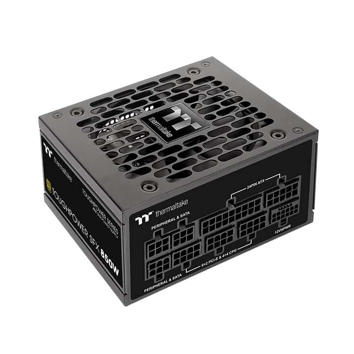 Thermaltake Thermaltake Toughpower SFX 850W Gold Power Supply, 850W Power Capacity, Active PFC, 80 PLUS Gold Efficiency, PCIe Gen 5.0, Black | PS-STP-0850FNFAGK-1 - thumbnail 1
