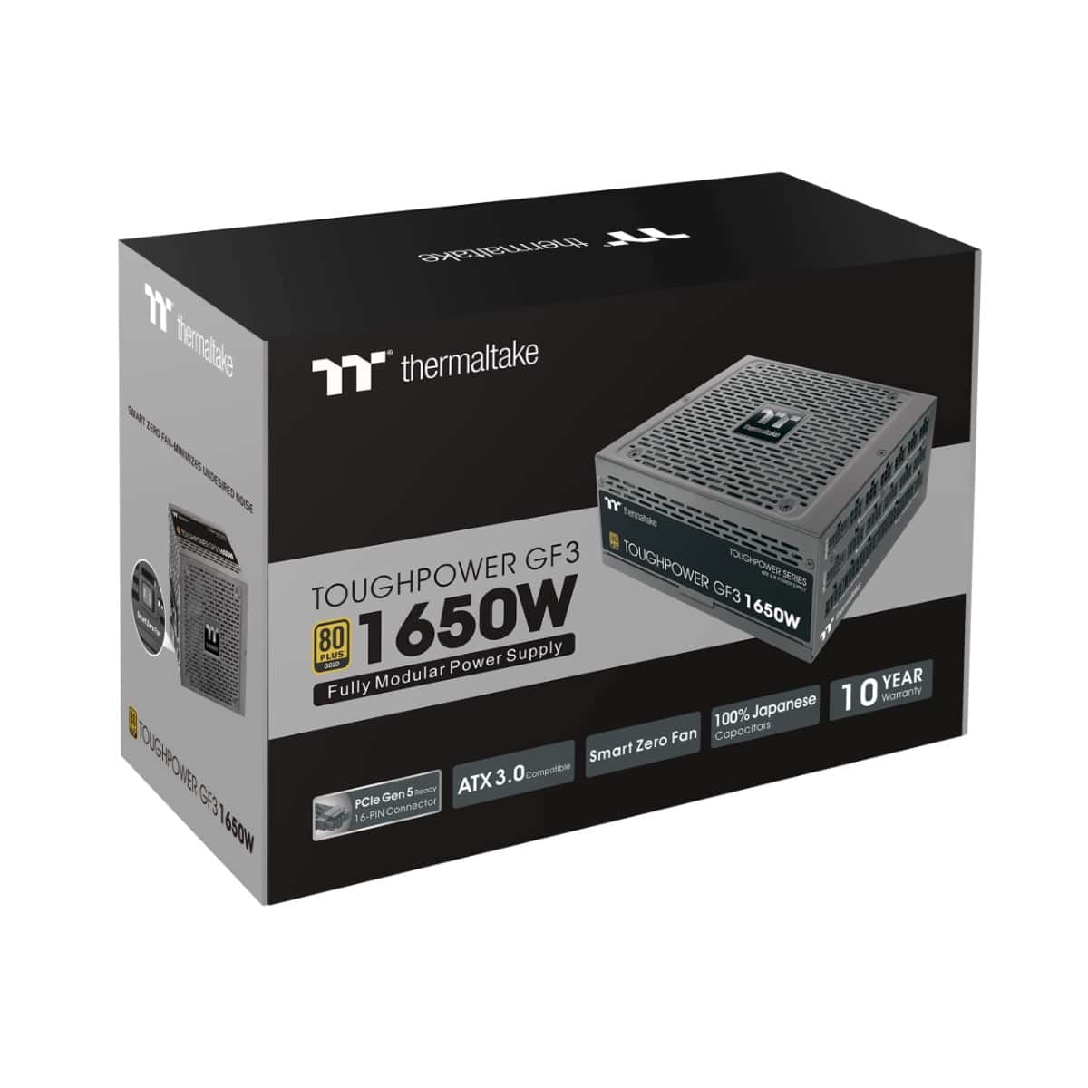 Thermaltake Thermaltake Toughpower GF3 Gold Full Modular Power Supply, TT Premium Edition, 1650W Capacity, 80 PLUS Gold, 140mm Ultra Quiet Smart Zero Fan, PCIe Gen 5.0 & ATX 3 .0, Black | PS-TPD-1650FNFAGK-4 - thumbnail 1