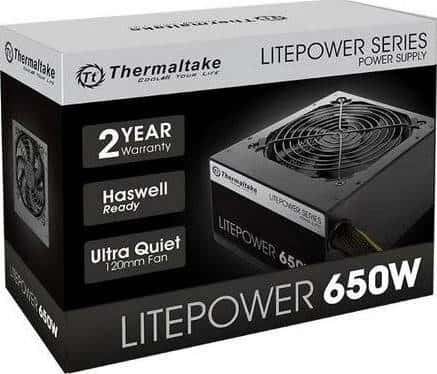 Thermaltake Thermaltake Litepower 650W Power Supply, Non Modular, ATX 2.3 & EPS, Active-PFC, PSU, 12cm, EU/Non, 80PLUS Black | PS-LTP-0650NPCNUK-2 - thumbnail 1