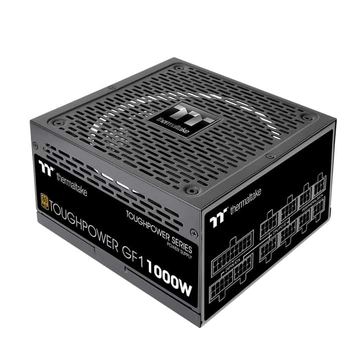 Thermaltake Thermaltake Toughpower GF1 1000 Watt Power Supply, Full Modular, 80 Plus Gold, PSU, Single Rail, 83.3A, 140mm Fan, ATX, Black | PS-TPD-1000FNFAGK-1 - thumbnail 1