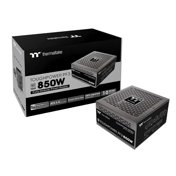 Thermaltake Thermaltake Toughpower PF3 Platinum Full Modular Power Supply, 850W Output Capacity, Compact Design, PCIe Gen 5.0 Ready, Active PFC, Black | PS-TPD-0850FNFAPK-3 - thumbnail 3
