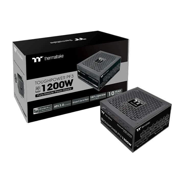 Thermaltake Thermaltake Toughpower PF3 Platinum Full Modular Power Supply, 1200W Output Capacity, Compact Design, PCIe Gen 5.0 Ready, Active PFC, Black | PS-TPD-1200FNFAPK-3 - thumbnail 3