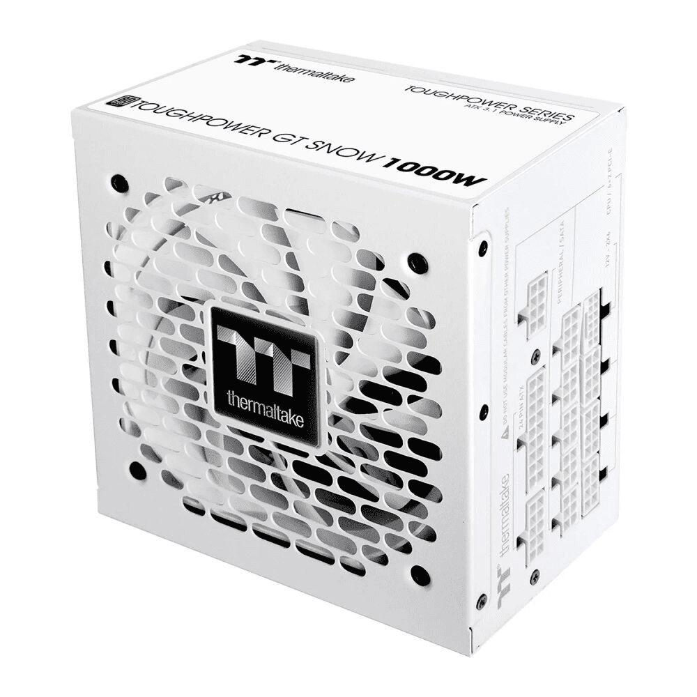 Thermaltake Thermaltake Toughpower GT Snow 1000W White Power Supply, ATX 3.1, 80+ Gold, Fully Modular, PCIe 5.1 Ready, 12V-2x6 Connector, White | PS-TPT-1000FNFAGK-W - thumbnail 3