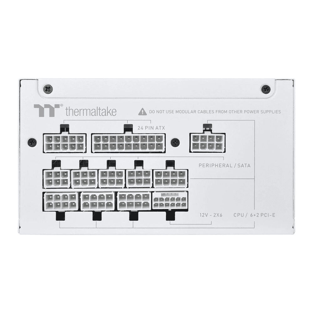 Thermaltake Thermaltake Toughpower GT Snow 1000W White Power Supply, ATX 3.1, 80+ Gold, Fully Modular, PCIe 5.1 Ready, 12V-2x6 Connector, White | PS-TPT-1000FNFAGK-W - thumbnail 4