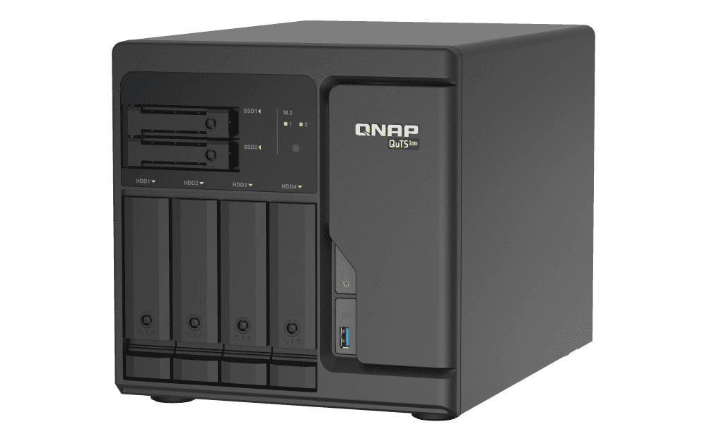 QNAP QNAP 6 Bay Quts Hero NAS Server Tower Ethernet LAN, Intel Xeon D-1602 2.5 GHz Processor, 8 GB DDR4 ECC Memory, 2xM.2 NVMe PCIe SSD | TS-H686-D1602-8G - thumbnail 5