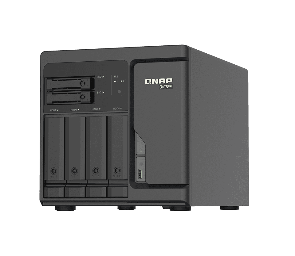 QNAP QNAP 6 Bay Quts Hero NAS Server Tower Ethernet LAN, Intel Xeon D-1602 2.5 GHz Processor, 8 GB DDR4 ECC Memory, 2xM.2 NVMe PCIe SSD | TS-H686-D1602-8G - thumbnail 1