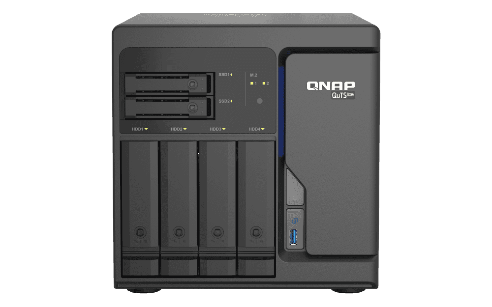 QNAP QNAP 6 Bay Quts Hero NAS Server Tower Ethernet LAN, Intel Xeon D-1602 2.5 GHz Processor, 8 GB DDR4 ECC Memory, 2xM.2 NVMe PCIe SSD | TS-H686-D1602-8G - thumbnail 4