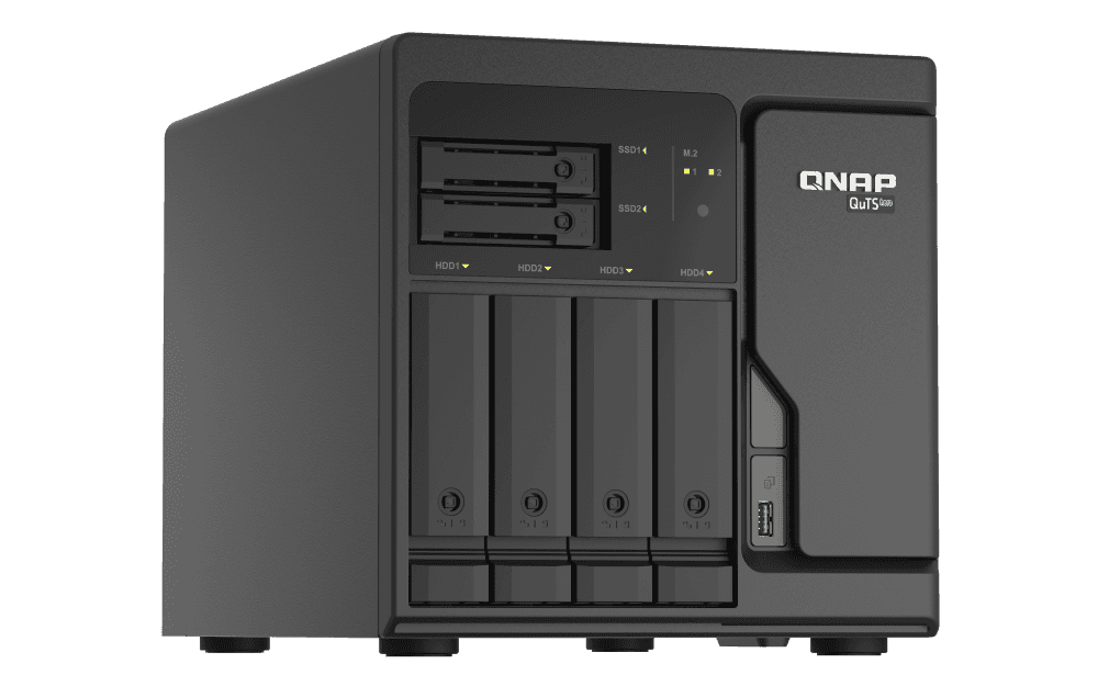 QNAP QNAP 6 Bay Quts Hero NAS Server Tower Ethernet LAN, Intel Xeon D-1602 2.5 GHz Processor, 8 GB DDR4 ECC Memory, 2xM.2 NVMe PCIe SSD | TS-H686-D1602-8G - thumbnail 3