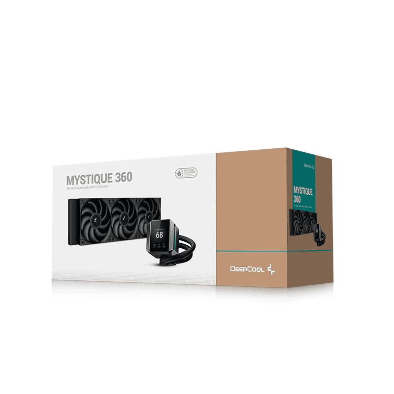 DEEPCOOL DeepCool Mystique 360 Liquid CPU Cooler, 2.8" TFT LCD Screen, 360mm Radiator, 120mm Fan Size, 2150 RPM Fan Speed, 72.45 CFM Fan Airflow, 3400 RPM Pump Speed, FDB Fan, Black | R-LX750-BKDSNMP-G-1 - thumbnail 1