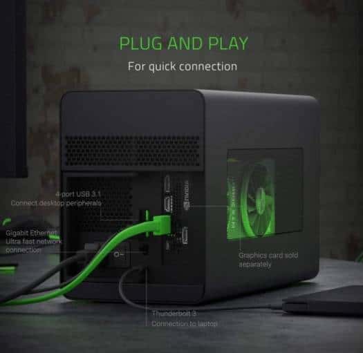 RAZER Razer Core X Chroma RGB eGPU Performance, Thunderbolt 3, PCIe 3.0 x16, eGPU External Graphics Enclosure, 3-Slot NVIDIA/AMD, 700W, PC/Mac, Graphics Enclosure | RC21-01430100-R3U1 / RC21-01430100-R3W1 - thumbnail 4