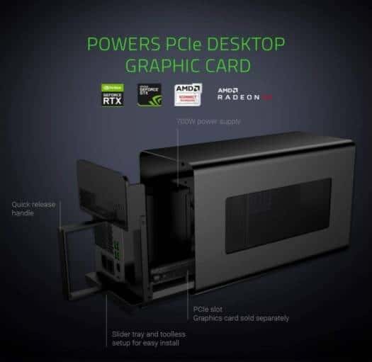 RAZER Razer Core X Chroma RGB eGPU Performance, Thunderbolt 3, PCIe 3.0 x16, eGPU External Graphics Enclosure, 3-Slot NVIDIA/AMD, 700W, PC/Mac, Graphics Enclosure | RC21-01430100-R3U1 / RC21-01430100-R3W1 - thumbnail 1