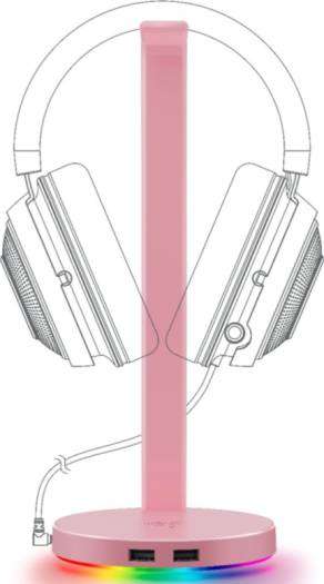 RAZER Razer Base Station V2 Chroma Headset Stand with USB 3.1 and 7.1 Surround Sound - Quarz Pink | RC21-01510200-R3M1 - thumbnail 2