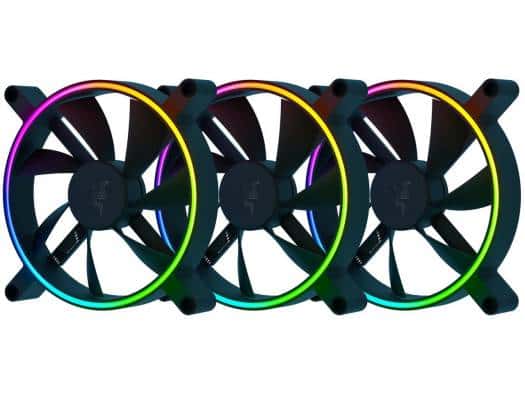 RAZER Razer Kunai Chroma 120mm ARGB PC Fan, PWM Fan Controller Support, Connect Up to 8 Fan, 15-35 dBA??? Noise, Cooling 500-2200 RPM???, 3 Fans, Black | RC21-01810100-R3M1 - thumbnail 1