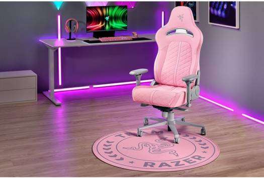 RAZER Razer Team Razer Floor Mat, Hard-Grained Texture, Ultra-Durable Protector, Slip-Resistant Base, PET Film Layer, Pink/Gray | RC81-03920300-R3M1 - thumbnail 1
