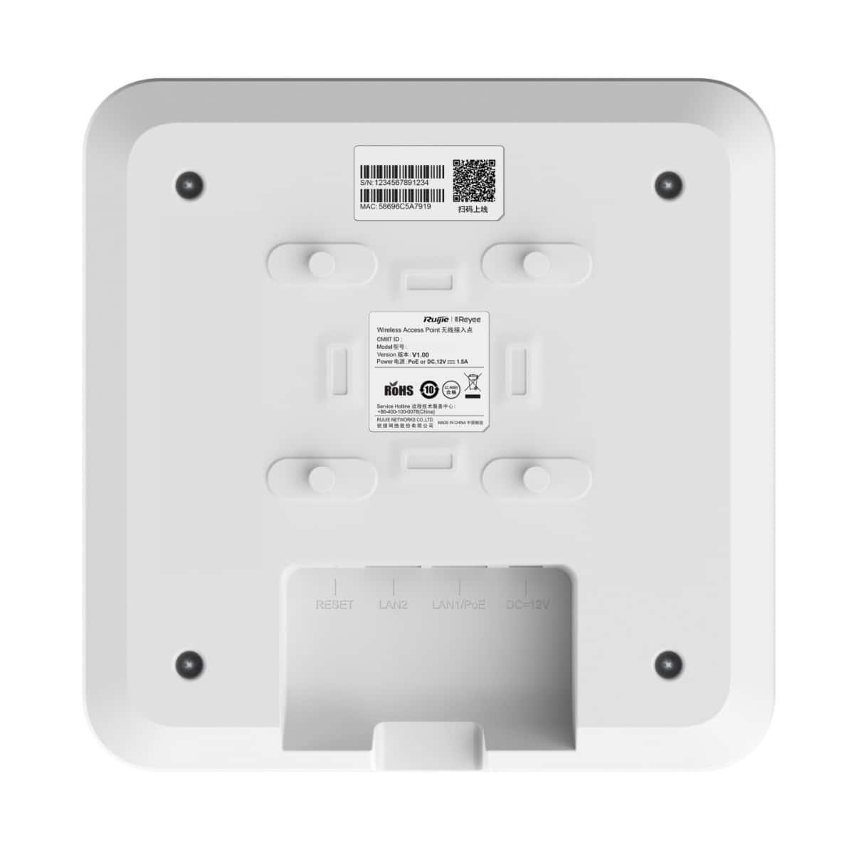 Ruijie Ruijie RG-RAP2260(G) Reyee Wi-Fi 6 AX1800 Ceiling Access Point, Wi-Fi 6, 1775Mbps, Dual-band, 2x GE Ports, Hospitality, Enterprise, Education, Government, Retail, etc. | RG-RAP2260(G) - thumbnail 5