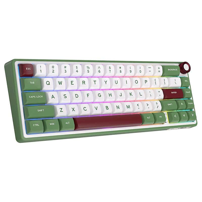 ROYAL KLUDGE ROYAL KLUDGE R65 RGB Backlit Mechanical Wired Gaming Keyboard, Blue Switch, Green | RKR65-GS-Q - thumbnail 3