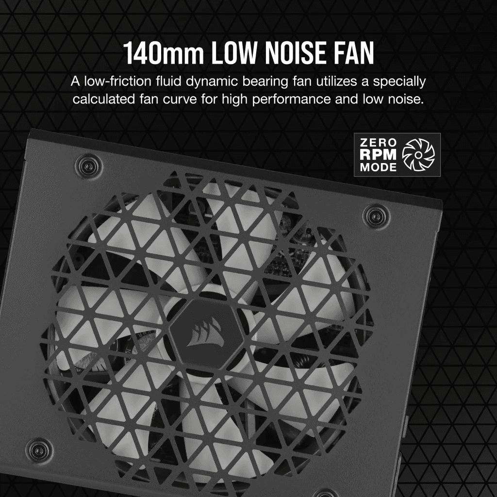 Corsair Corsair RM1200x Shift Fully Modular ATX Power Supply, 1200W Power, 80 Plus Gold, Modular Side Interface, ATX 3.0 & PCIe 5.0 Compliant, Zero RPM Fan Mode, 105??C-Rated Capacitors, Black | CP-9020254-UK - thumbnail 6
