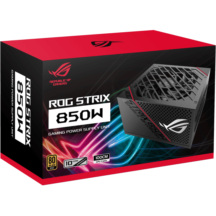 Asus ASUS ROG Strix 850G, 850W PSU, 80 Plus Gold, Frozen Silence, Fully Modular, Dual Ball Fan Bearing, Black | 90YE00A3-B0NA00 - thumbnail 5