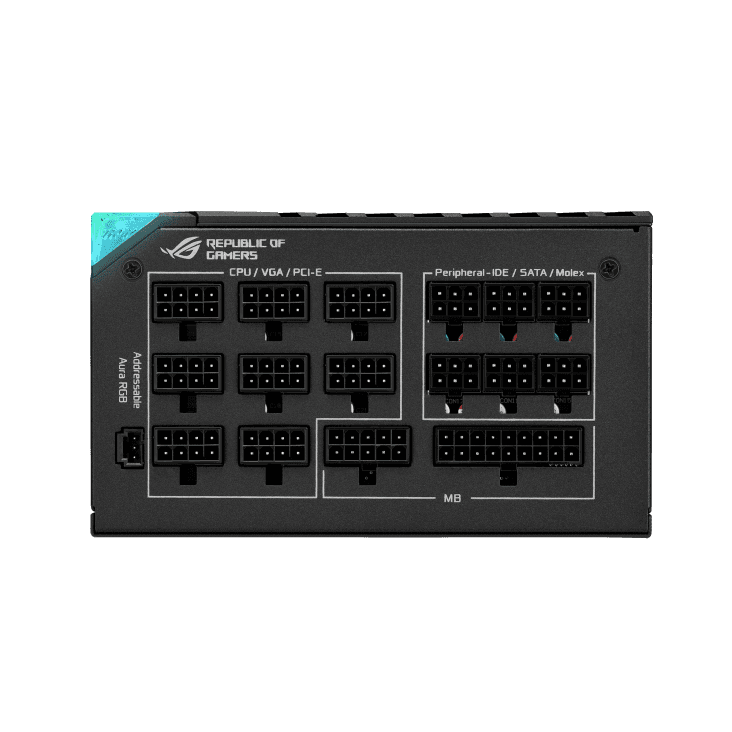 Asus Asus Rog Thor 1000P2 ATX Power Supply Unit, With Aura Sync & OLED Display, 1000W Power, 80 Plus Platinum II Certification, 135mm PWM Fan, 0dB Cooling, Modular | 90YE00L4-B0NA00 - thumbnail 6