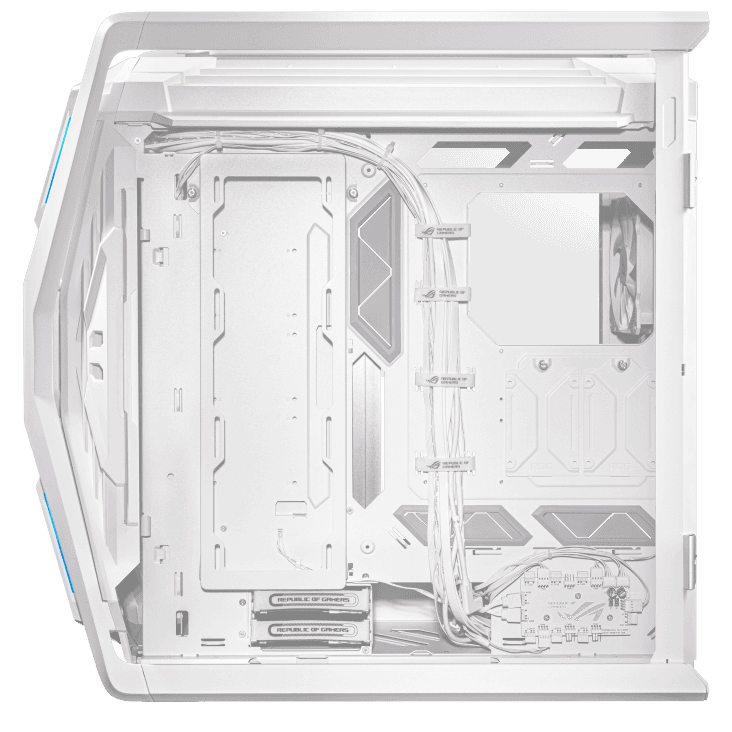 Asus ASUS ROG Hyperion GR701 E-ATX PC Case, Tempered Glass Side Panels, Up to 420mm Dual Radiator, 4x140mm Fans, Metal GPU Holder, ARGB Fan Hub, 60W Fast Charging, White | 90DC00F3-B39000 - thumbnail 6