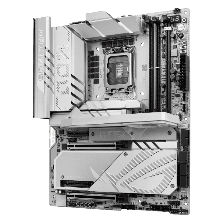 Asus ASUS ROG MAXIMUS Z890 APEX  LGA1851 DDR5 Motherboard, 2x DIMM slots, max.128GB, DDR5 up to 9600+ MT/s (OC),  6x M.2 slots and 4 x SATA 6Gb/s, Wi-Fi 7, BT v5.4, White | 90MB1IP0-M0EAY0 - thumbnail 6