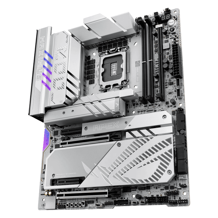 Asus ASUS ROG MAXIMUS Z890 APEX  LGA1851 DDR5 Motherboard, 2x DIMM slots, max.128GB, DDR5 up to 9600+ MT/s (OC),  6x M.2 slots and 4 x SATA 6Gb/s, Wi-Fi 7, BT v5.4, White | 90MB1IP0-M0EAY0 - thumbnail 3
