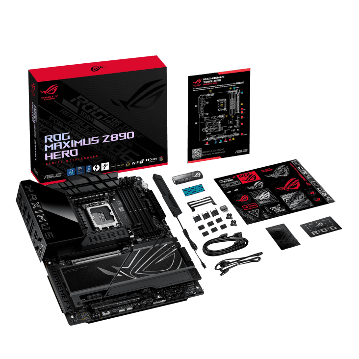 ASUS ROG MAXIMUS Z890 HERO LGA1851 ATX Motherboard, 4x DIMM slots, max. 192GB, DDR5, 6x M.2 slots and 4x SATA 6Gb/s, PCIe 5.0, Wi-Fi 7 & BT | 90MB1ID0-M0EAY0 thumbnail 4