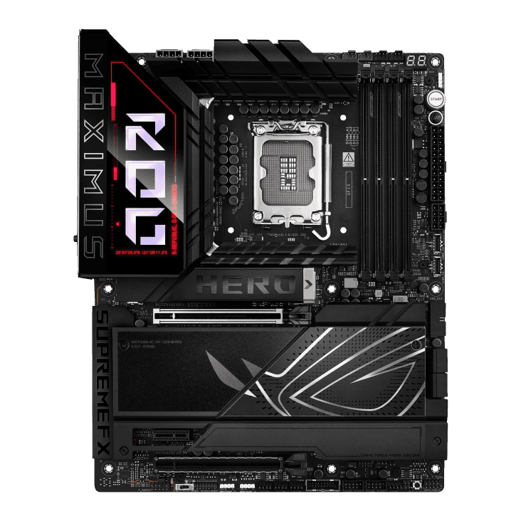 ASUS ROG MAXIMUS Z890 HERO LGA1851 ATX Motherboard, 4x DIMM slots, max. 192GB, DDR5, 6x M.2 slots and 4x SATA 6Gb/s, PCIe 5.0, Wi-Fi 7 & BT | 90MB1ID0-M0EAY0 thumbnail 2