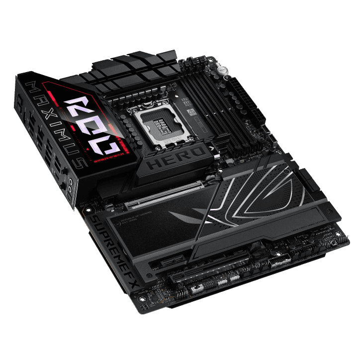 ASUS ROG MAXIMUS Z890 HERO LGA1851 ATX Motherboard, 4x DIMM slots, max. 192GB, DDR5, 6x M.2 slots and 4x SATA 6Gb/s, PCIe 5.0, Wi-Fi 7 & BT | 90MB1ID0-M0EAY0 thumbnail 3