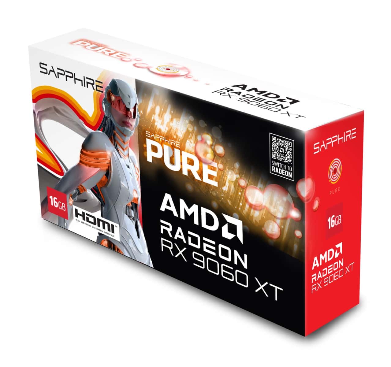 Sapphire SAPPHIRE PURE AMD Radeon RX 9060 XT 16GB  Graphics card GPU, AMD RDNA 4 architecture, DisplayPort 2.1a GPU AMD Radeon RX 9060 XT Graphics Card AMD RDNA 4 Architecture Engine Clock Boost Clock Up to 3290 MHz Game Clock Up to 2700 MHz | 11350-02-20 - thumbnail 7