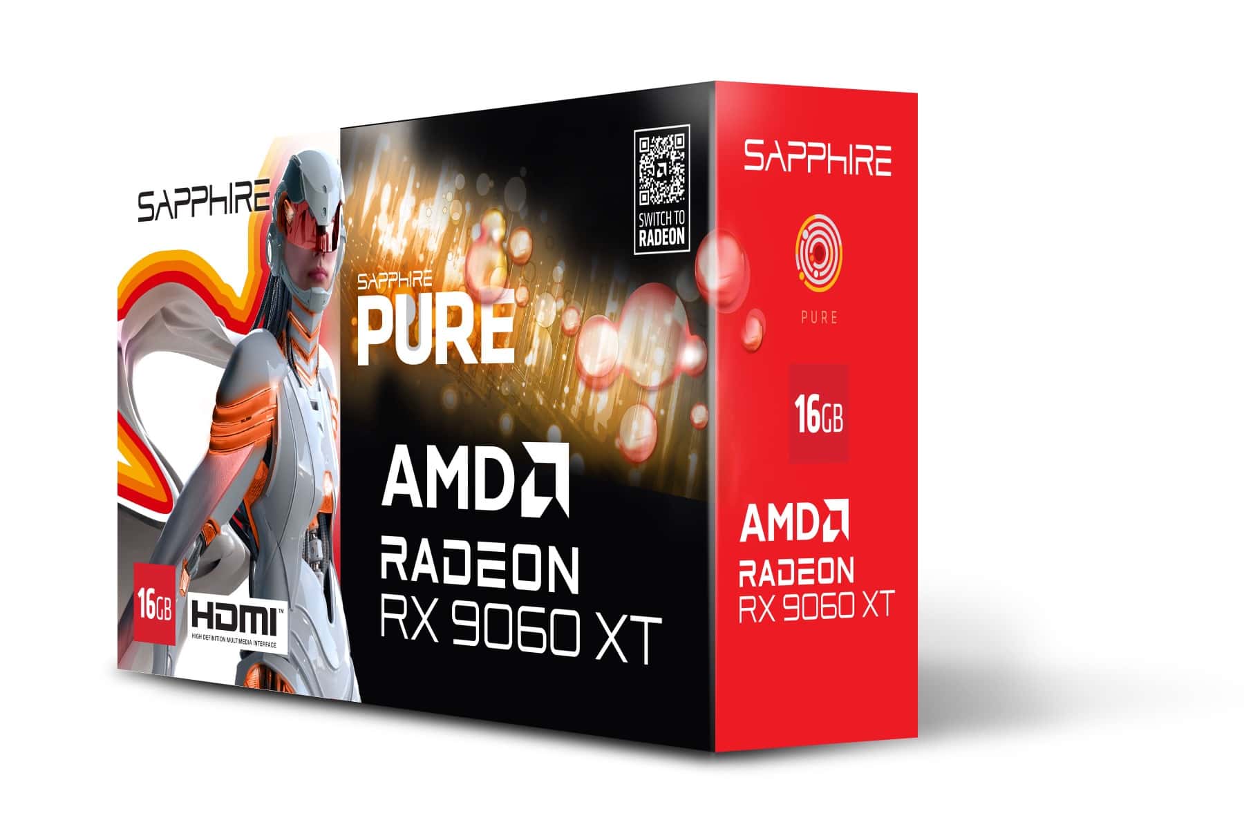Sapphire SAPPHIRE PURE AMD Radeon RX 9060 XT 16GB  Graphics card GPU, AMD RDNA 4 architecture, DisplayPort 2.1a GPU AMD Radeon RX 9060 XT Graphics Card AMD RDNA 4 Architecture Engine Clock Boost Clock Up to 3290 MHz Game Clock Up to 2700 MHz | 11350-02-20 - thumbnail 8