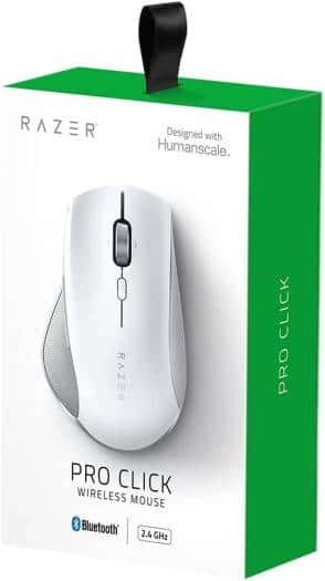 RAZER Razer - Pro Click Wireless Gaming Mouse with Humanscale Designed, 2.4GHz Hyperspeed /Multi-host BLE / Wired, 16000 DPI Optical, 8 Prog Buttons, Up to 400H Battery Life White | RZ01-02990100-R3G1 - thumbnail 4