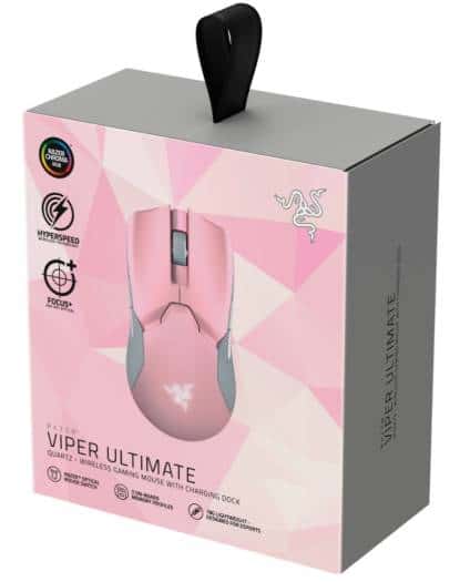 RAZER Razer Viper Ultimate-Wireless Gaming Mouse with Charging Dock, HyperSpeed Wireless, Wired - Speedflex Cable, Optical, 20000 DPI, 70 Million Clicks - Quartz | RZ01-03050300-R3M1 - thumbnail 3