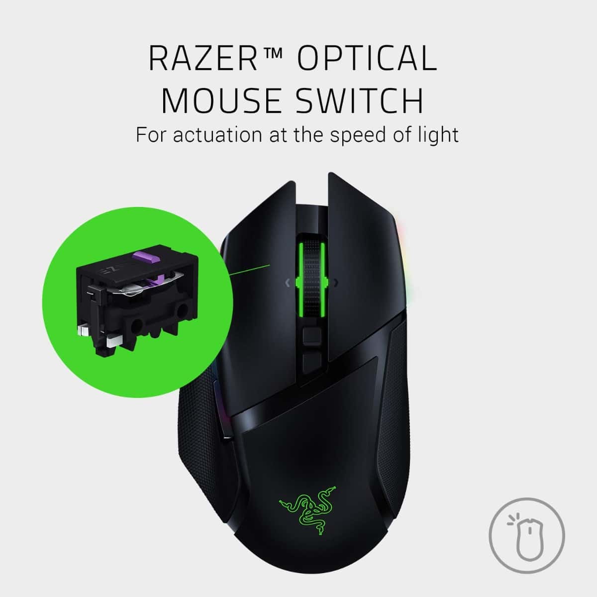 RAZER Razer Basilisk Ultimate Hyperspeed Wireless Gaming Mouse, 20K DPI Optical Sensor, Chroma Lighting, 11 Programmable Buttons - Matte Black | RZ01-03170200-R3G1 - thumbnail 3