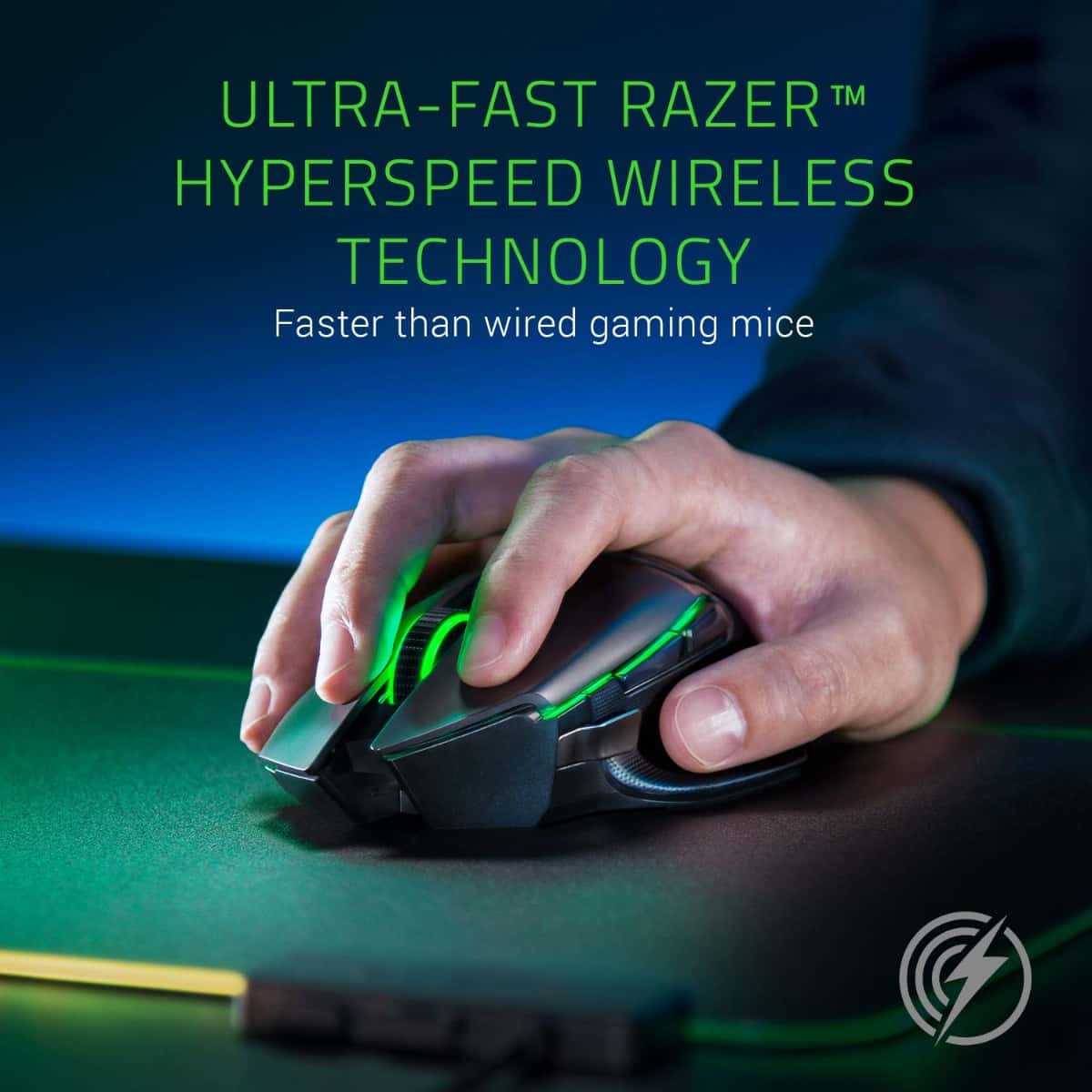 RAZER Razer Basilisk Ultimate Hyperspeed Wireless Gaming Mouse, 20K DPI Optical Sensor, Chroma Lighting, 11 Programmable Buttons - Matte Black | RZ01-03170200-R3G1 - thumbnail 6