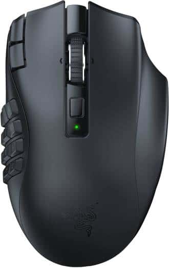 RAZER Razer Naga V2 HyperSpeed MMO Wireless Gaming Mouse, 30000 DPI Optical Sensor, 2.4GHz, Bluetooth, 19 Programable Buttons, 60MClicks, Up to 400H Battery, Optical Sensor, Black | RZ01-03600100-R3G1 - thumbnail 2