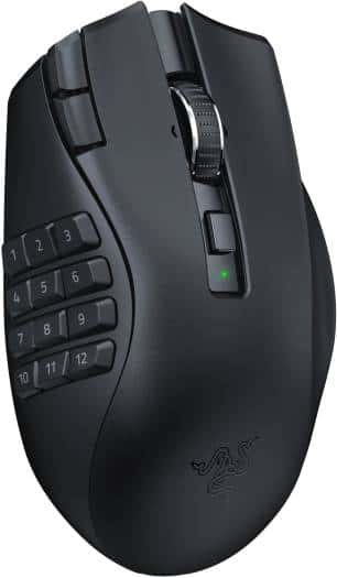 RAZER Razer Naga V2 HyperSpeed MMO Wireless Gaming Mouse, 30000 DPI Optical Sensor, 2.4GHz, Bluetooth, 19 Programable Buttons, 60MClicks, Up to 400H Battery, Optical Sensor, Black | RZ01-03600100-R3G1 - thumbnail 6