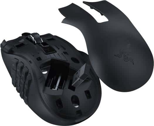 RAZER Razer Naga V2 HyperSpeed MMO Wireless Gaming Mouse, 30000 DPI Optical Sensor, 2.4GHz, Bluetooth, 19 Programable Buttons, 60MClicks, Up to 400H Battery, Optical Sensor, Black | RZ01-03600100-R3G1 - thumbnail 1