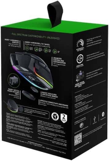 RAZER Razer Basilisk V3 Pro USB Wireless Optical Gaming Mouse, 30K DPI Optical Sensor, Chroma RGB Lighting, HyperScroll Tilt Wheel, 750 IPS Speed, 11 Programmable Buttons, Black | RZ01-04620100-R3G1 - thumbnail 2