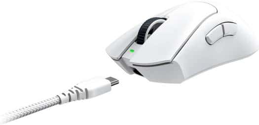 Razer DeathAdder V3 Pro White Classic Base 1000 Hz Ultra-lightweight Wireless Ergonomic Esports Mouse, 30000 (DPI), 90-million Clicks, 6 Buttons, 64g Ultra-lightweight Design | RZ01-04630200-R3G1  thumbnail 3