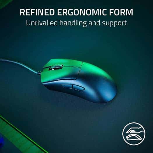 RAZER Razer Deathadder V3 Gaming Mouse, Wired Connectivity, Focus Pro 30K Optical Sensor, 8 Programmable Controls, Optical Mouse Switches Gen-3, Up to 30000 DPI, Black | RZ01-04640100-R3M1 - thumbnail 1