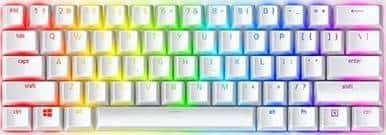 RAZER Razer Huntsman Mini 60% Gaming Keyboard, Fastest Keyboard Switches Ever, Clicky Purple Optical Switches, Chroma RGB Lighting, PBT Keycaps, Onboard Memory - Mercury White | RZ03-03390300-R3M1 - thumbnail 2