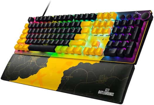 RAZER Razer Huntsman V2 Optical Gaming Keyboard PUBG Battleground Edition, Fastest Clicky Optical Red Switches w/Quick Keystrokes, 8000Hz Polling, Media Keys & Dial, US-Layout, Black | ???RZ03-03932300-R3M1 - thumbnail 4